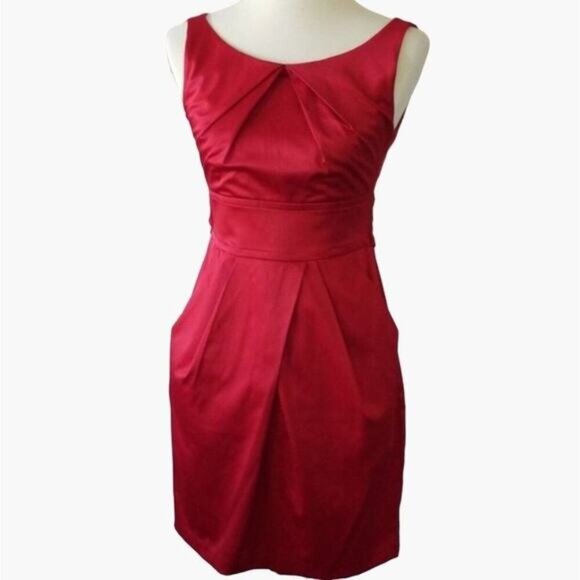 Teeze Me Red Cocktail Dress Juniors Size 9 Double Pokcets Multi Way Tie Excellen - Picture 4 of 10
